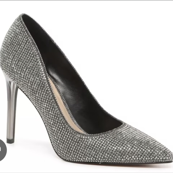 Mix No6 Danyah Elegant Glitter Silver Women's Heels Pumps Stiletto Heels Formal - Picture 10 of 10